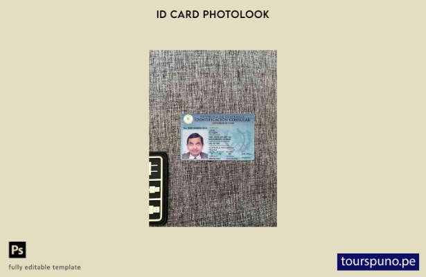 listo para imprimir plantilla FRONTAL de foto de tarjeta de identificación consu